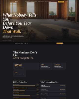 Reno - Cinematic Renovation Landing Page Template