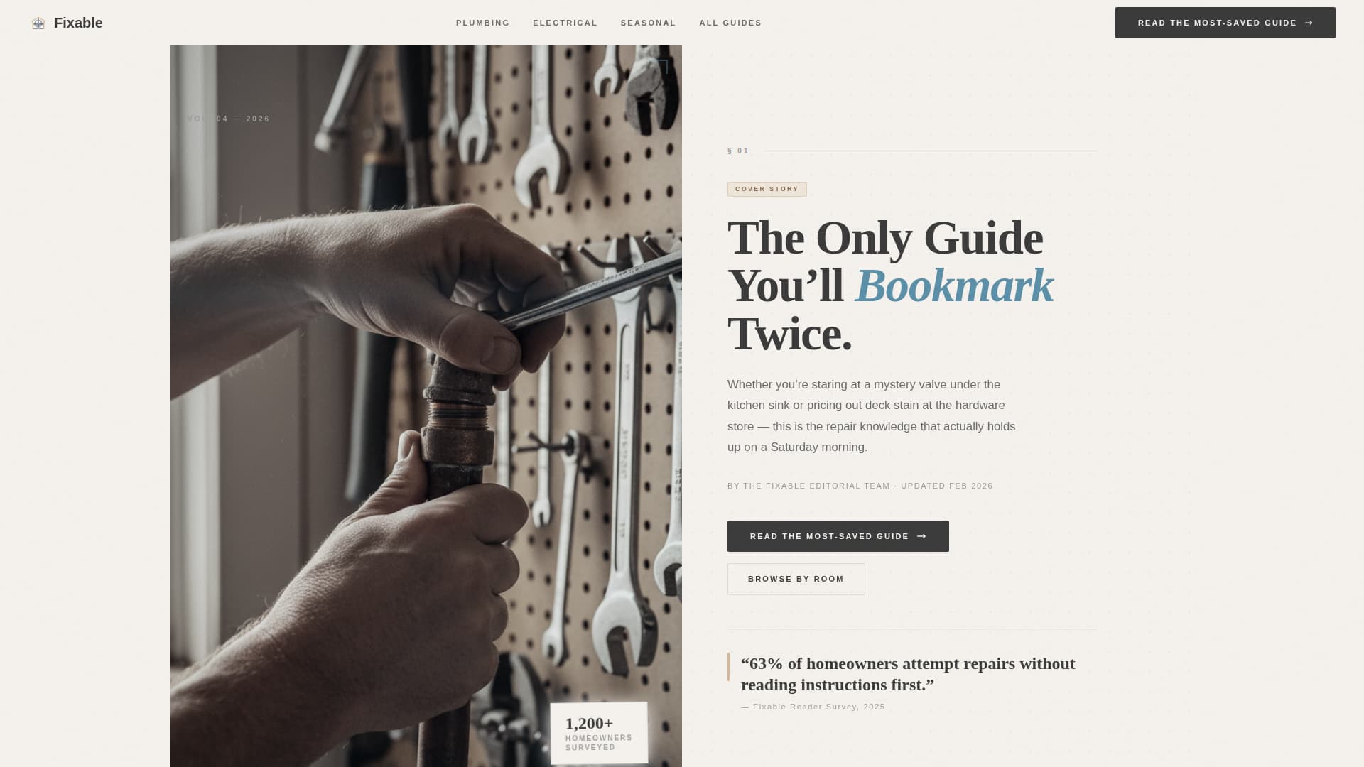 Fixable - Authoritative Homerepair Landing Page Template