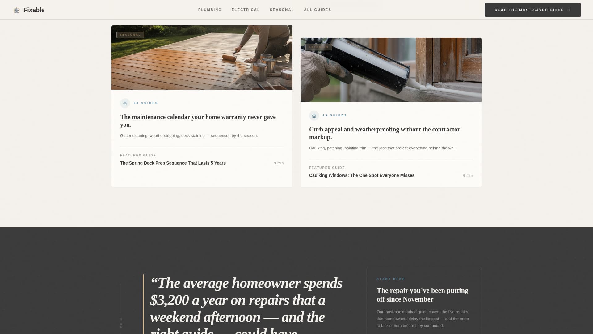 Fixable - Authoritative Homerepair Landing Page Template