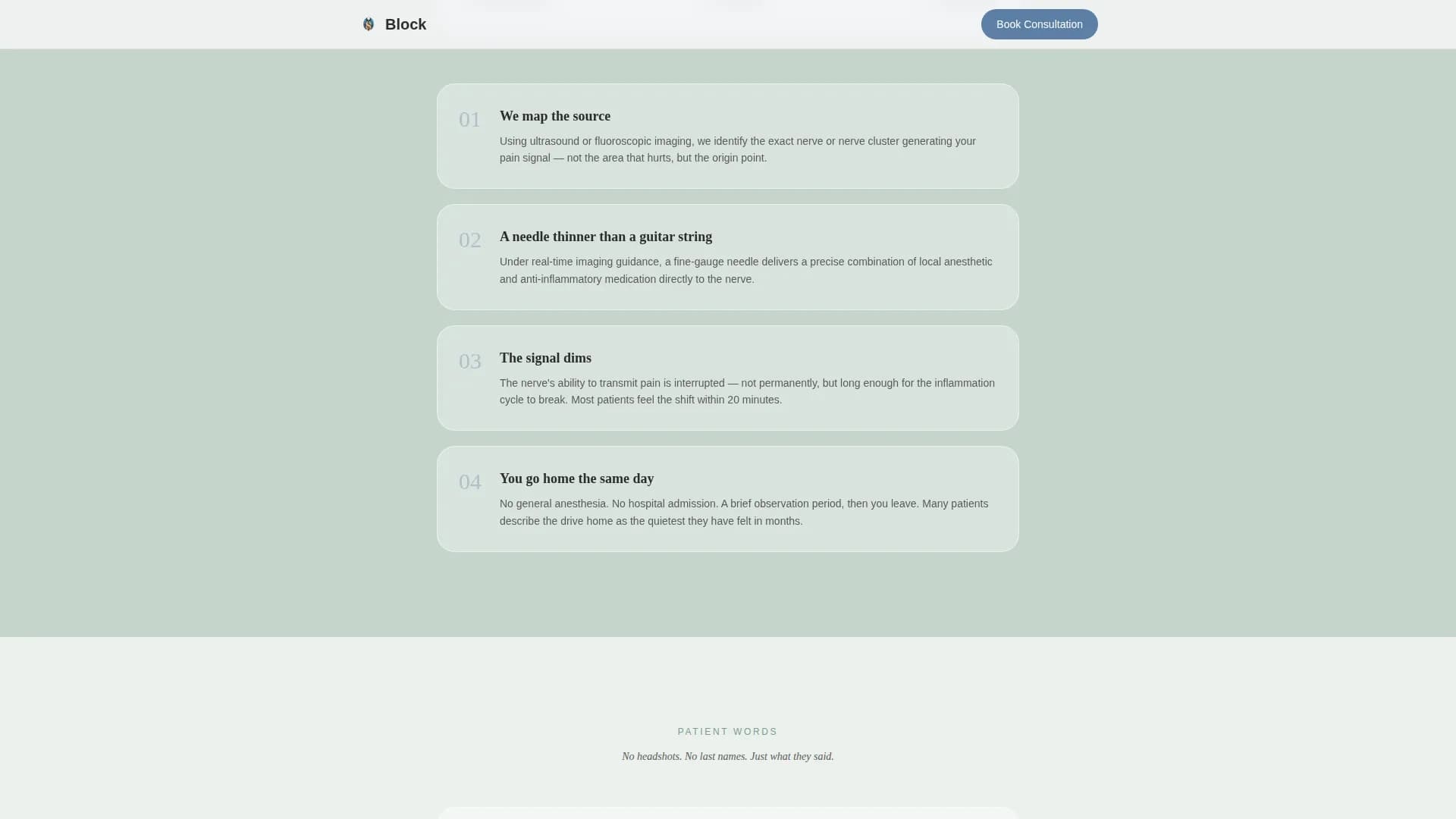 Pain Management Booking Website Template