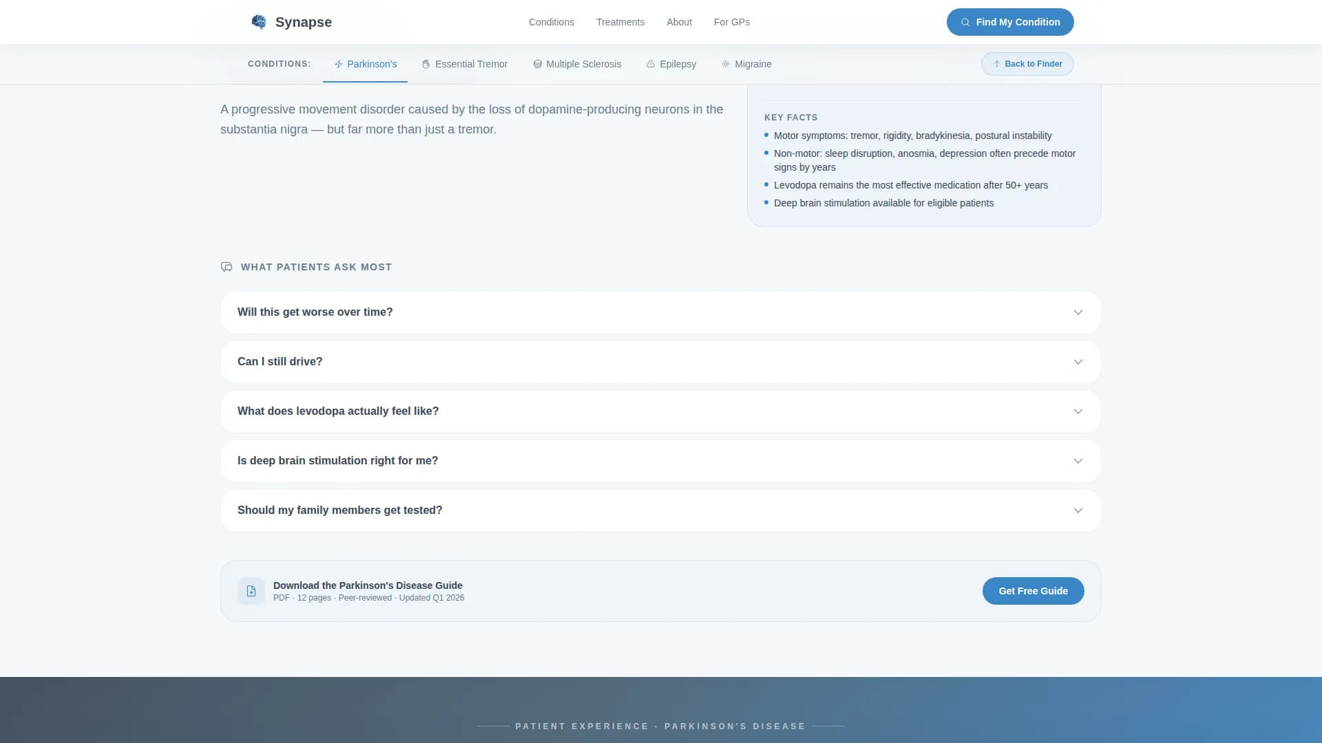Neurologist Specialist FAQ Website Template
