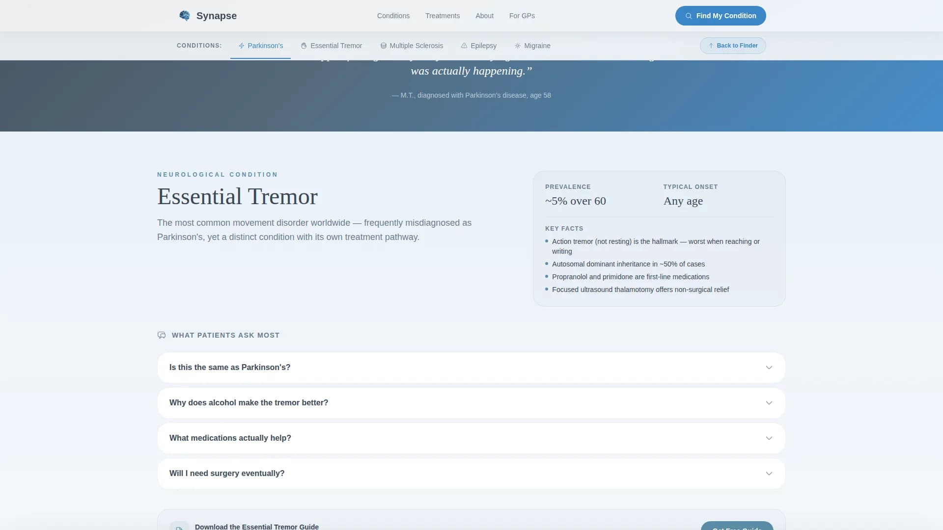 Neurologist Specialist FAQ Website Template