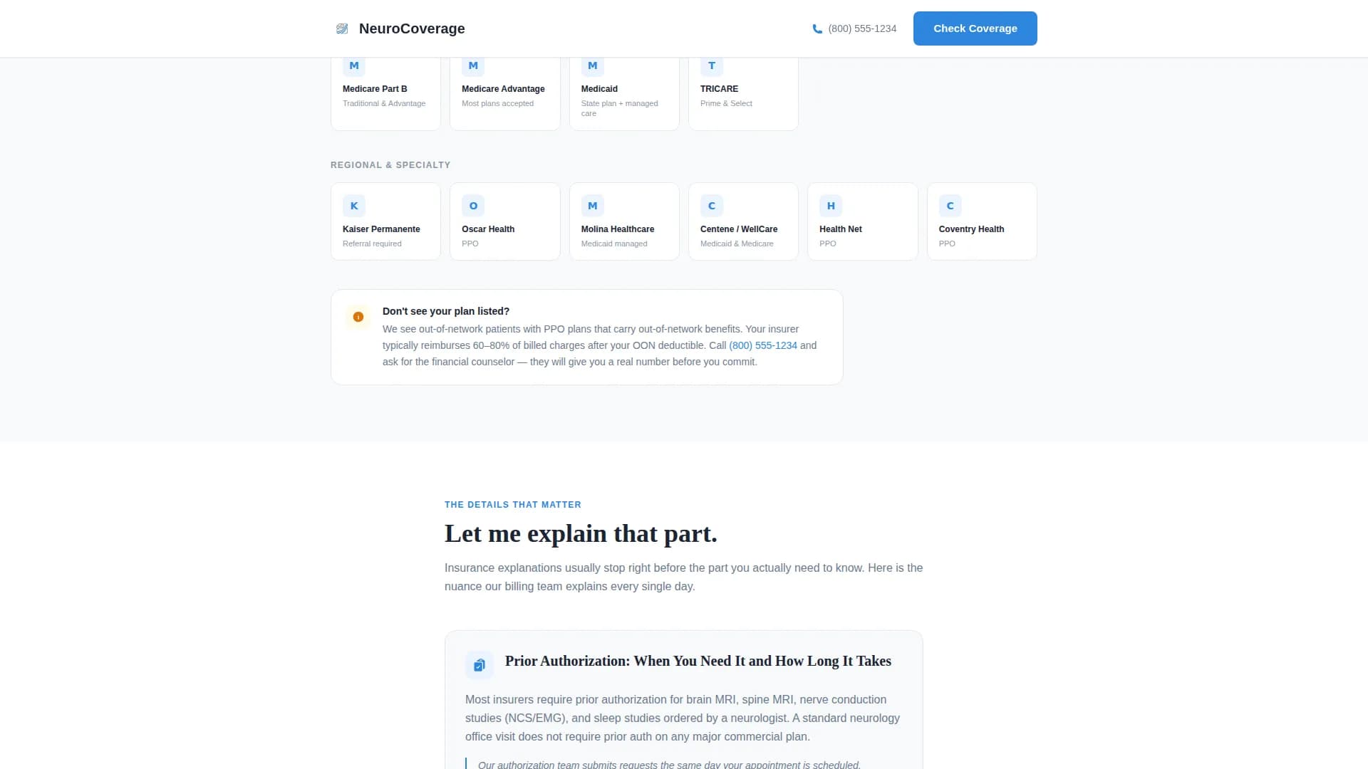 Neurologist FAQ Website Template