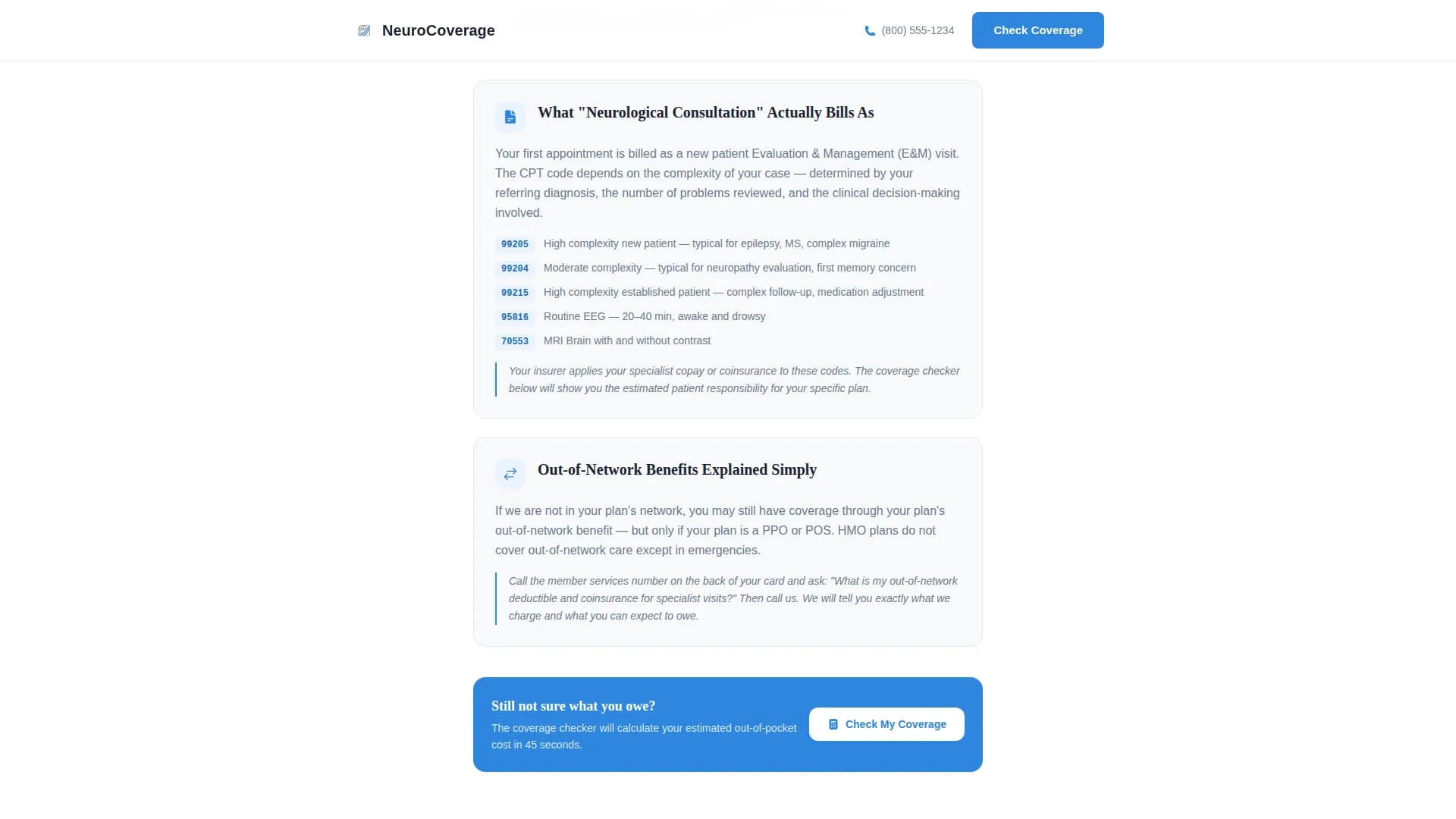 Neurologist FAQ Website Template