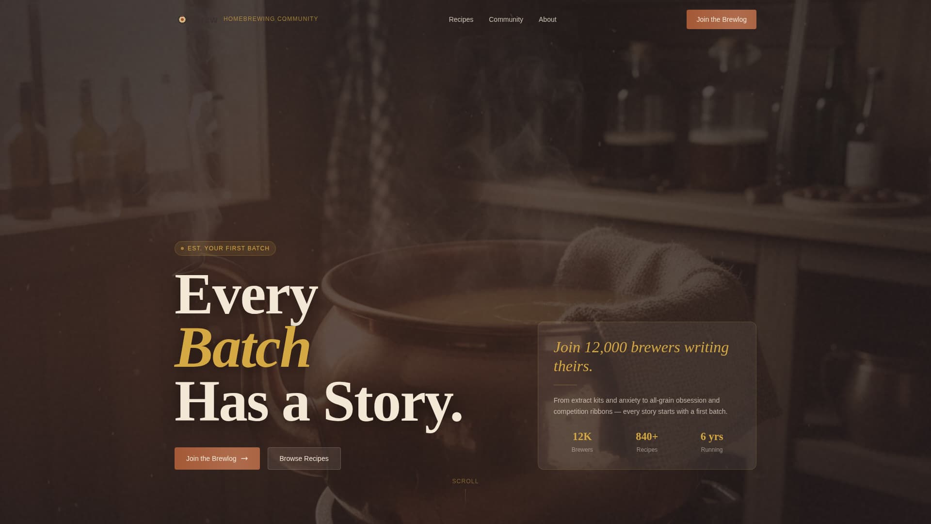 Brew - Handcrafted Homebrewing Landing Page Template
