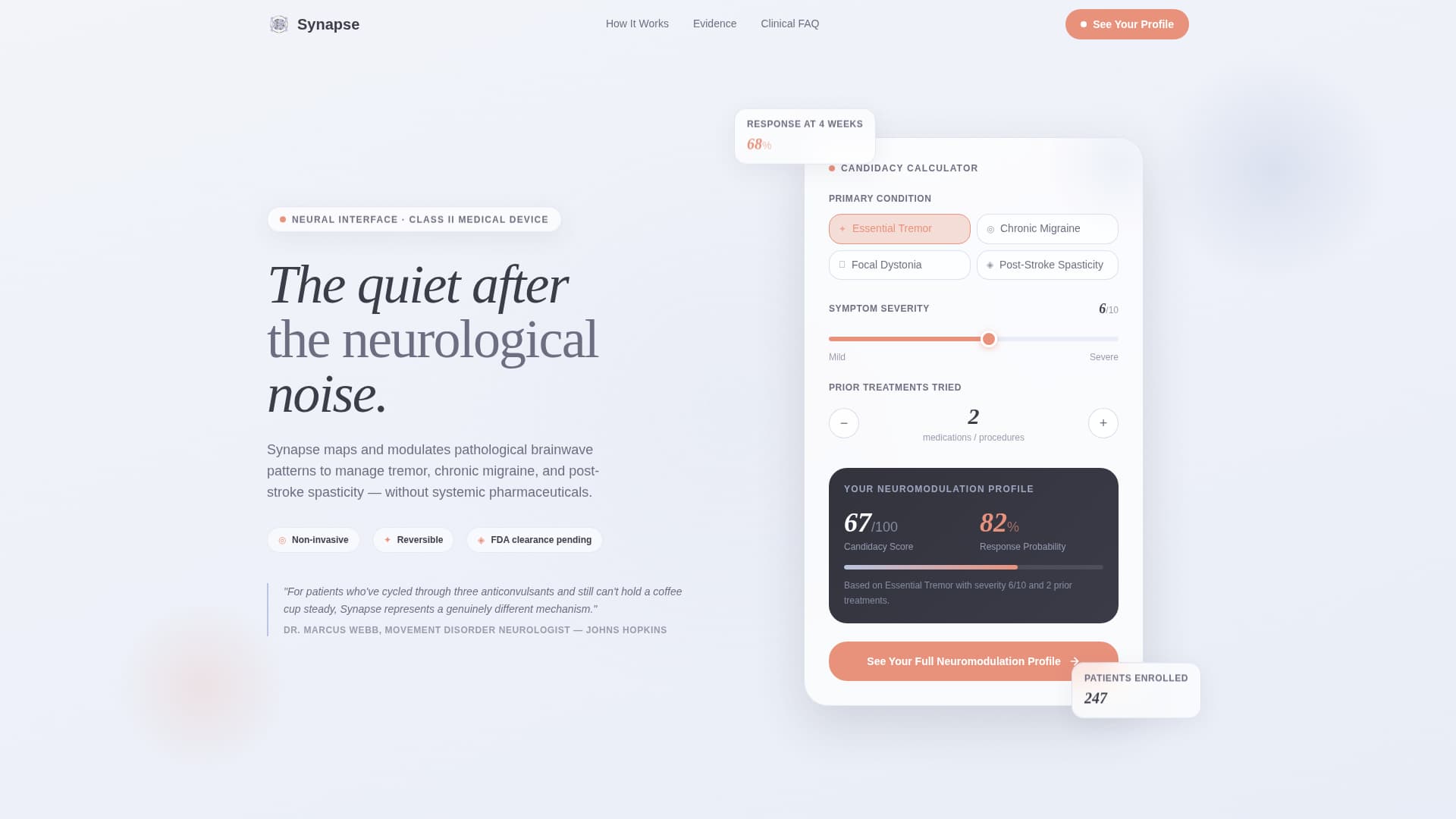 Synapse - Precision Neuromodulation Landing Page Template