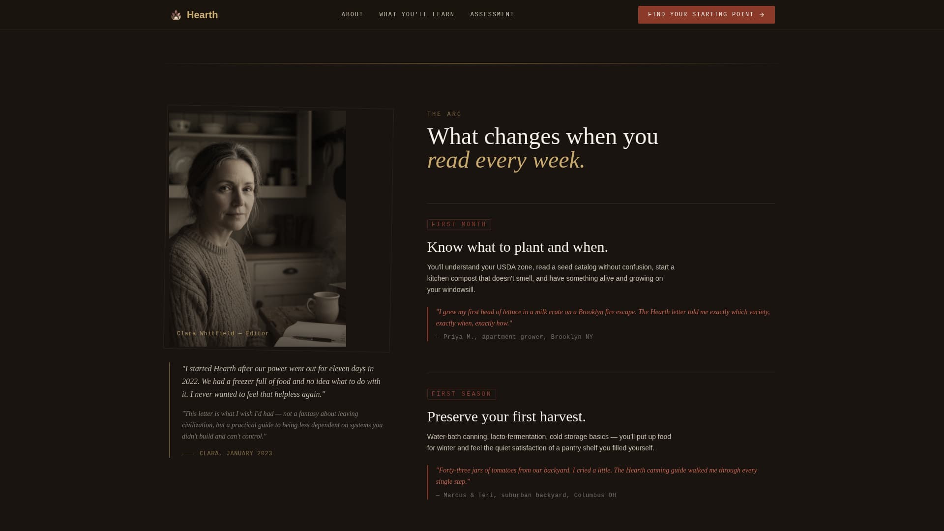 Hearth - Rustic Homesteading Landing Page Template