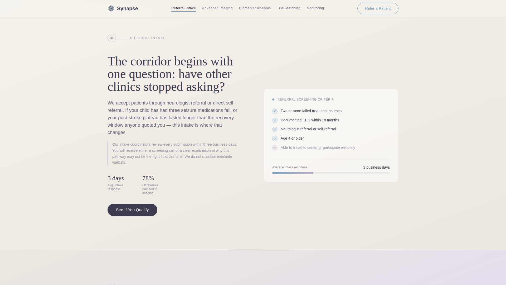 Synapse - Trusted Neurologyresearch Landing Page Template