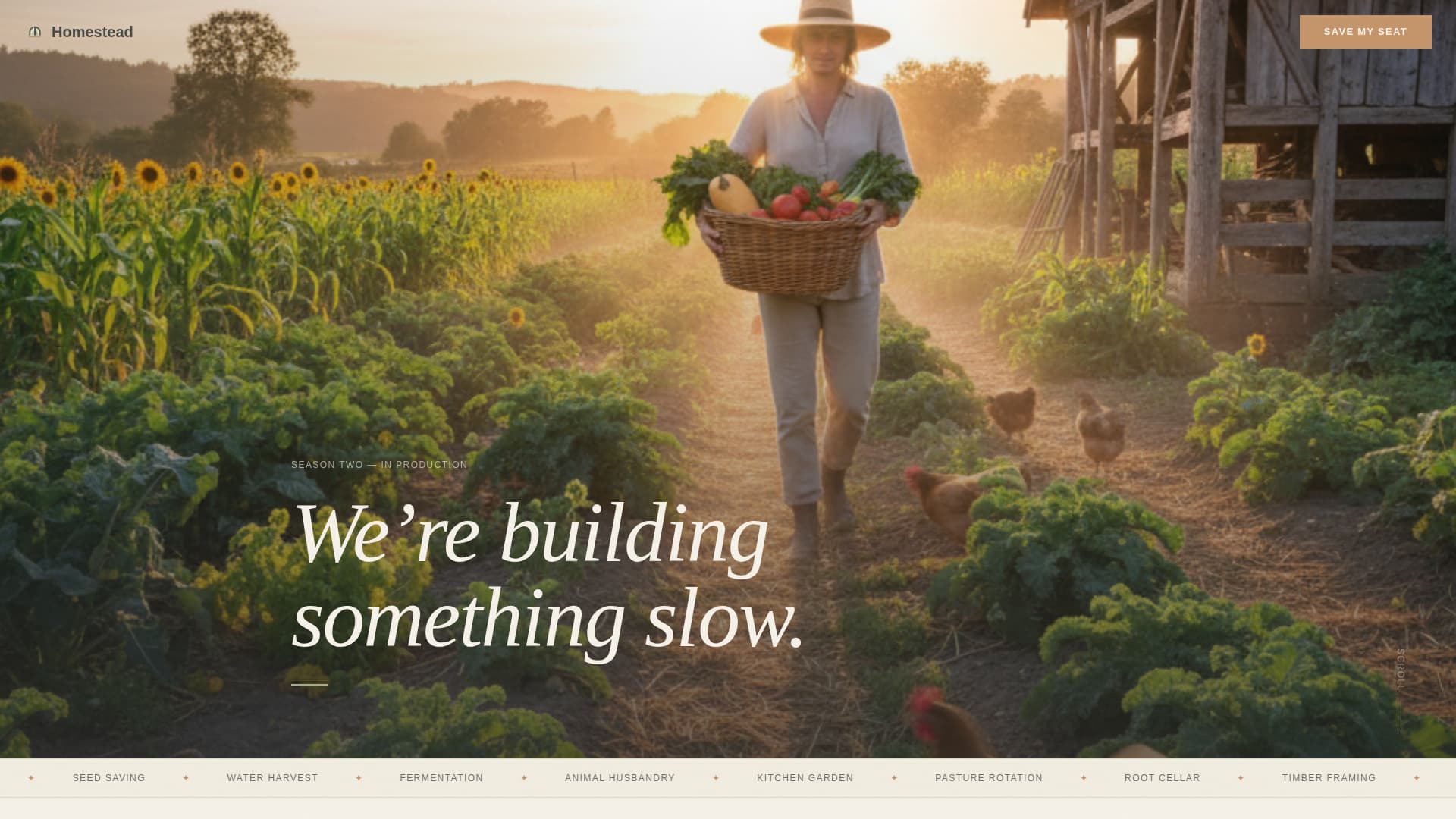 Homestead - Rustic Selfsufficiency Landing Page Template