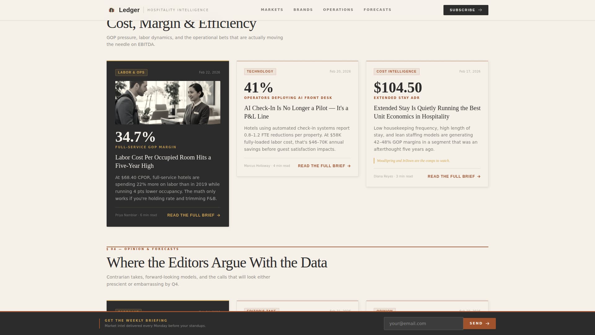 Ledger - Authoritative Hospitality Landing Page Template