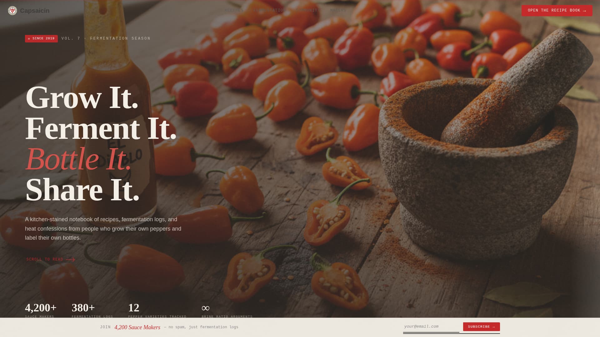 Capsaicin - Handcrafted Hotsauce Landing Page Template