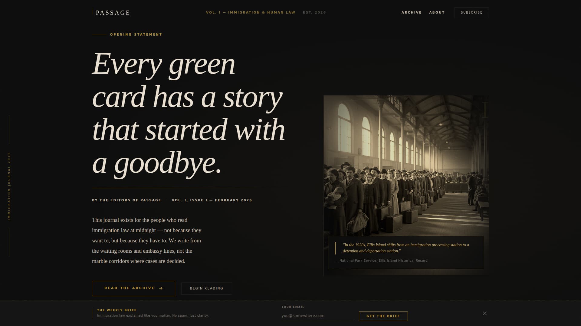Passage - Cinematic Immigration Landing Page Template