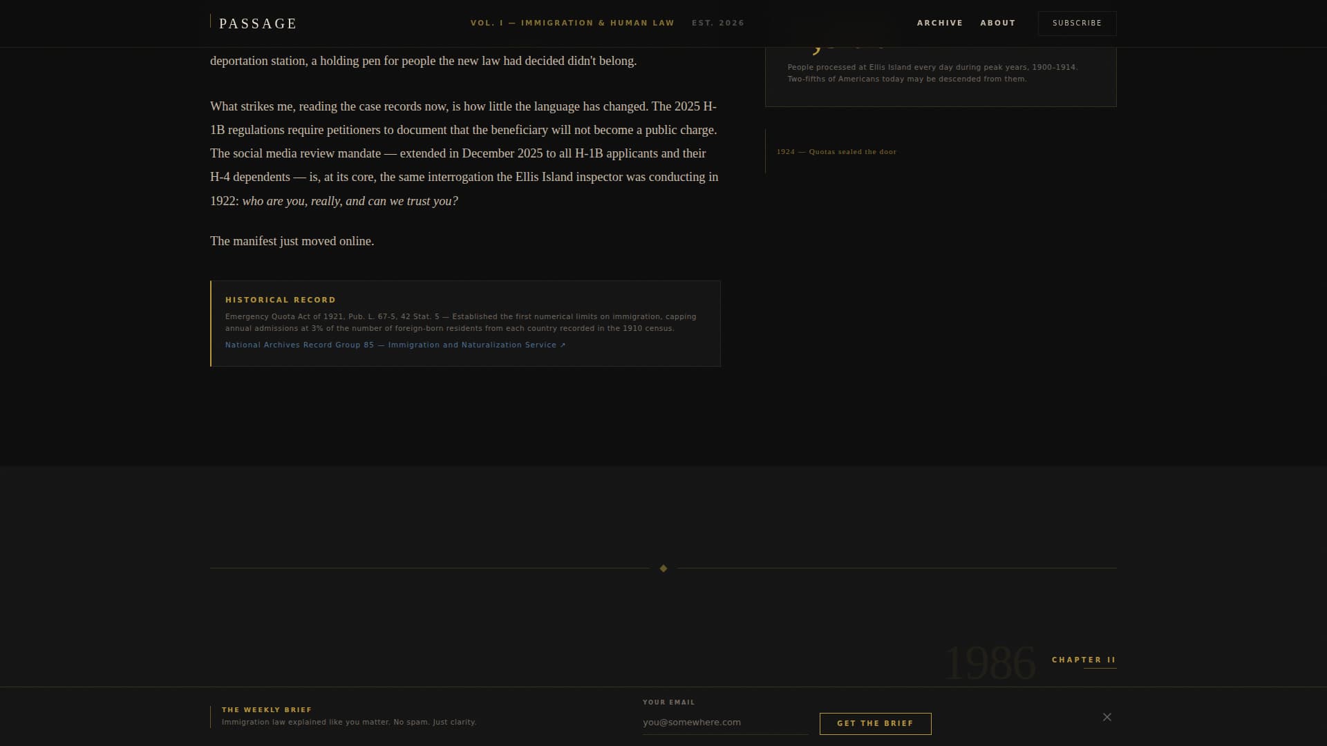 Passage - Cinematic Immigration Landing Page Template