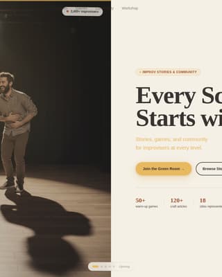 Riff - Electric Improv Landing Page Template
