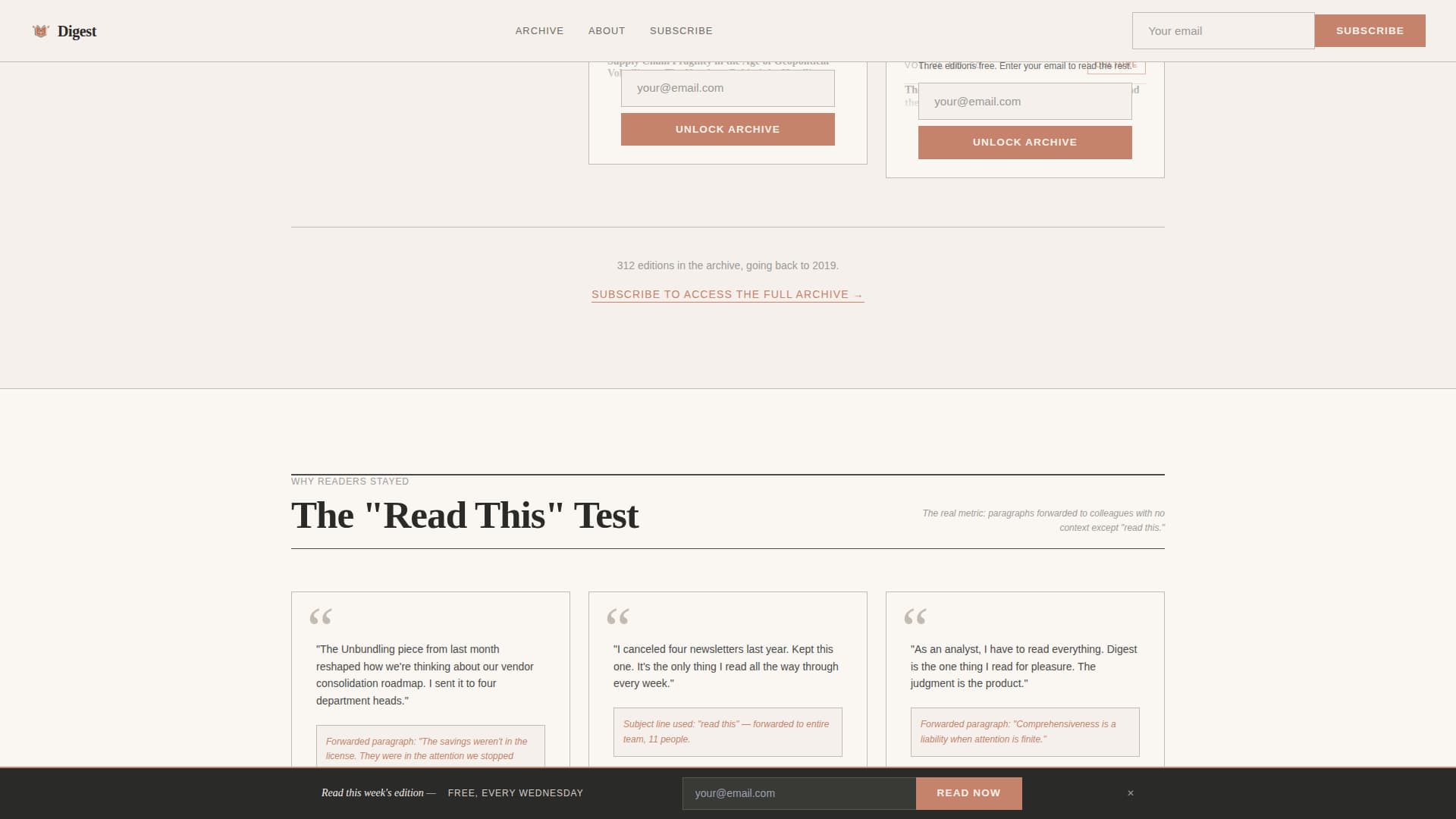 Digest - Curated Newsletter Landing Page Template