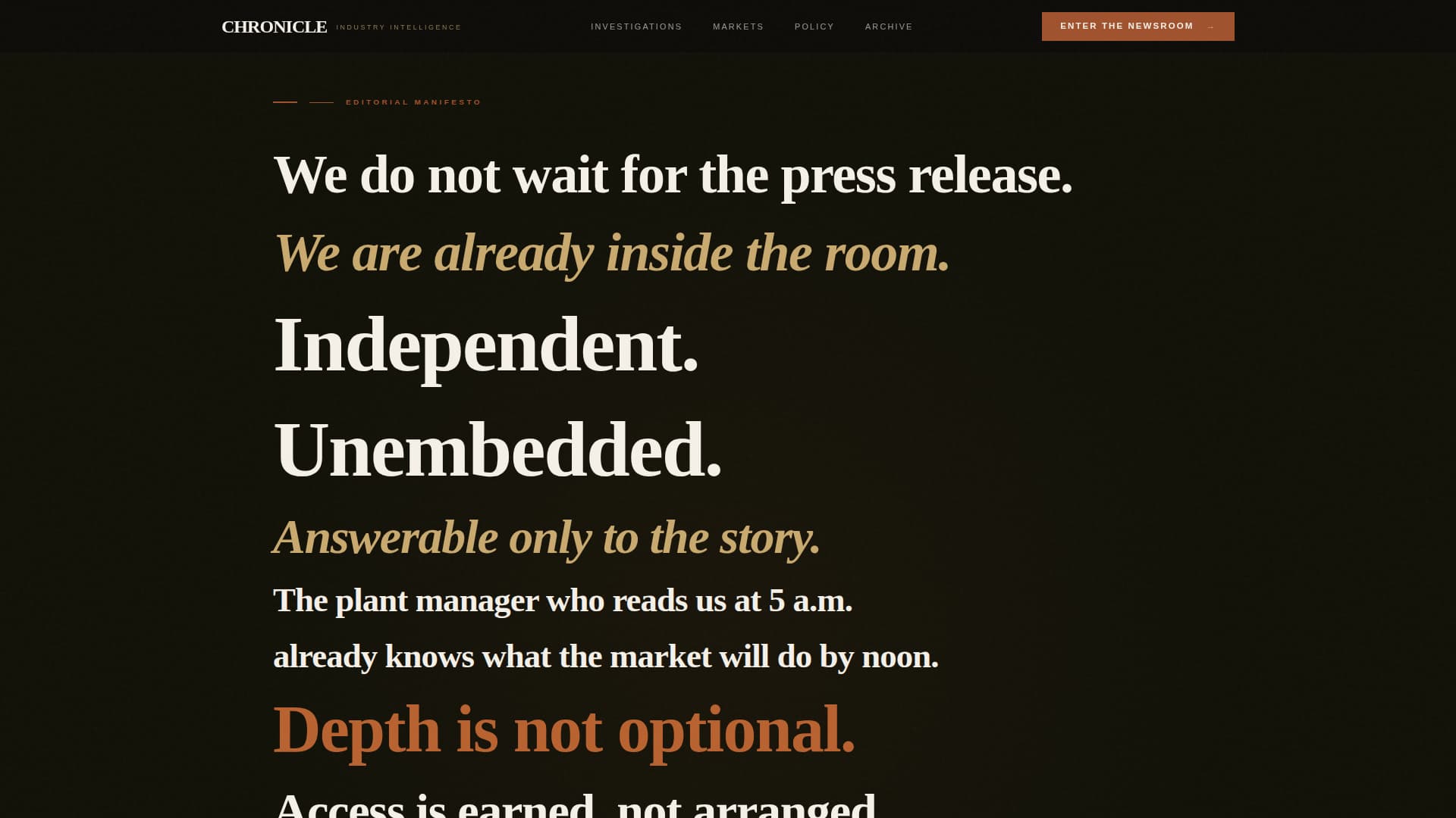 Chronicle - Authoritative Industrynews Landing Page Template
