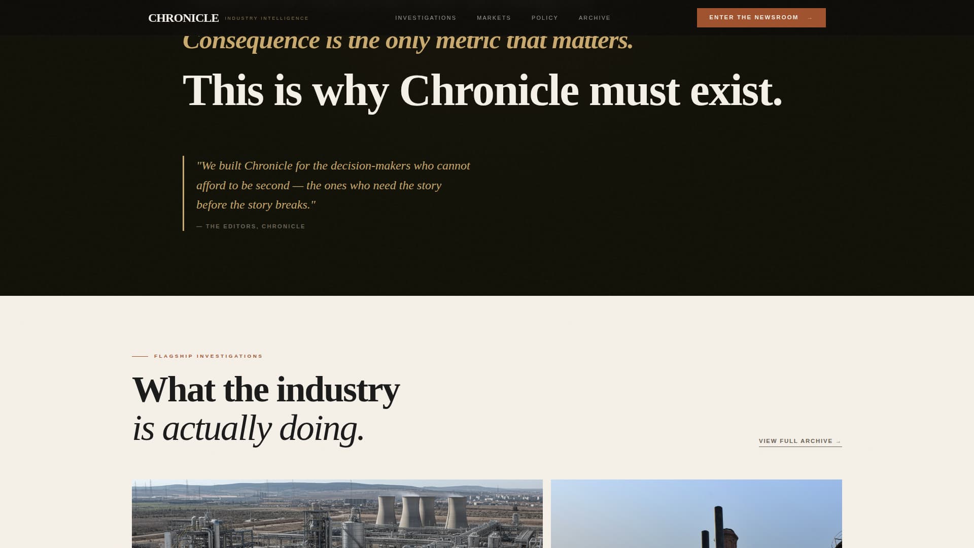 Chronicle - Authoritative Industrynews Landing Page Template