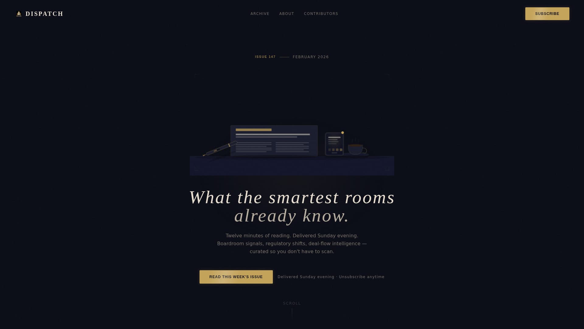 Dispatch - Cinematic Newsletter Landing Page Template