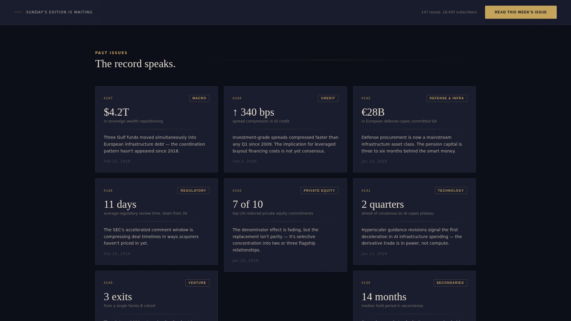 Dispatch - Cinematic Newsletter Landing Page Template