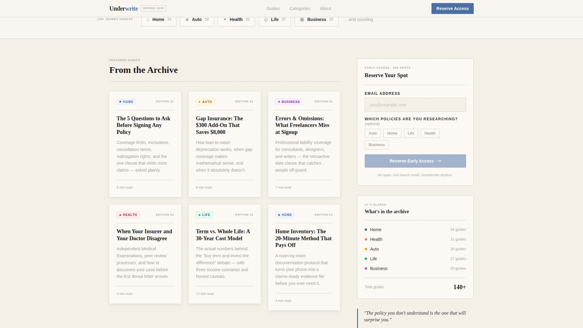 Underwrite - Authoritative Insurance Landing Page Template