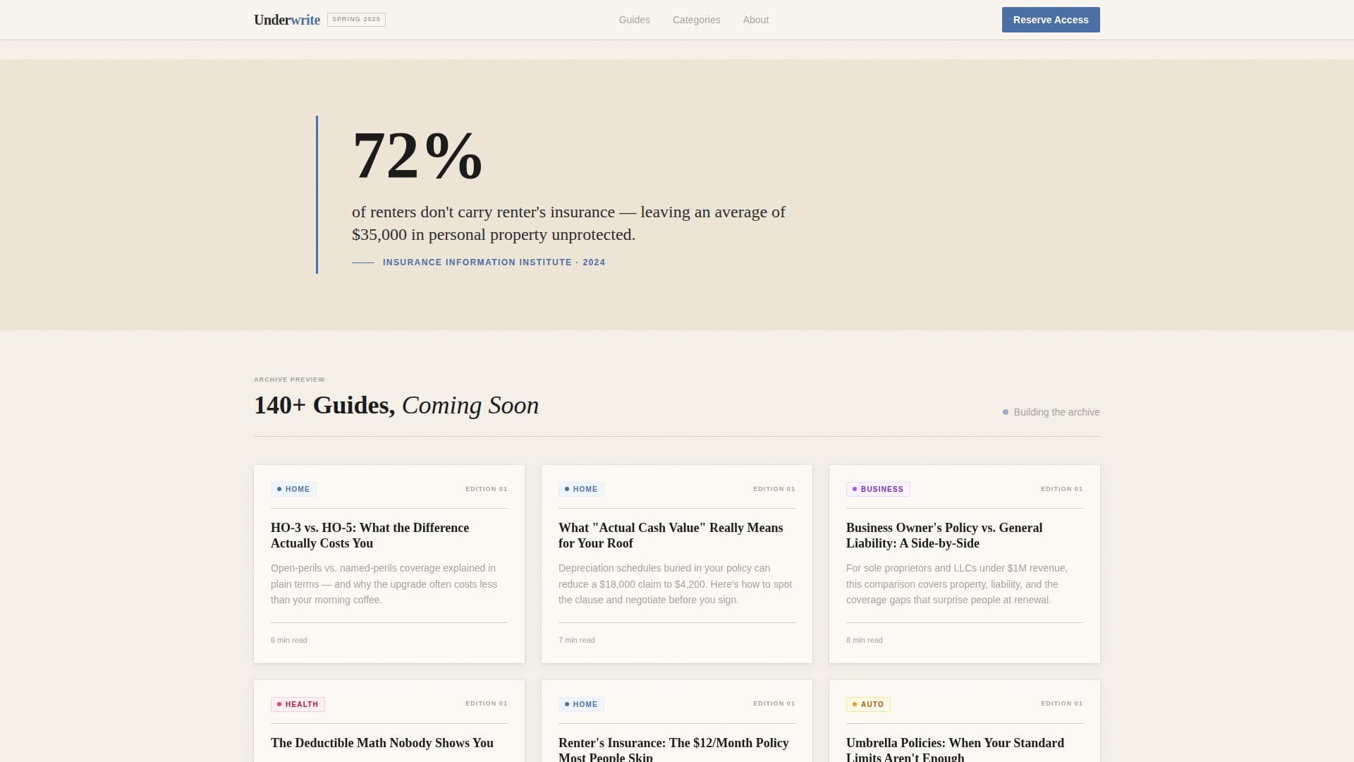 Underwrite - Authoritative Insurance Landing Page Template