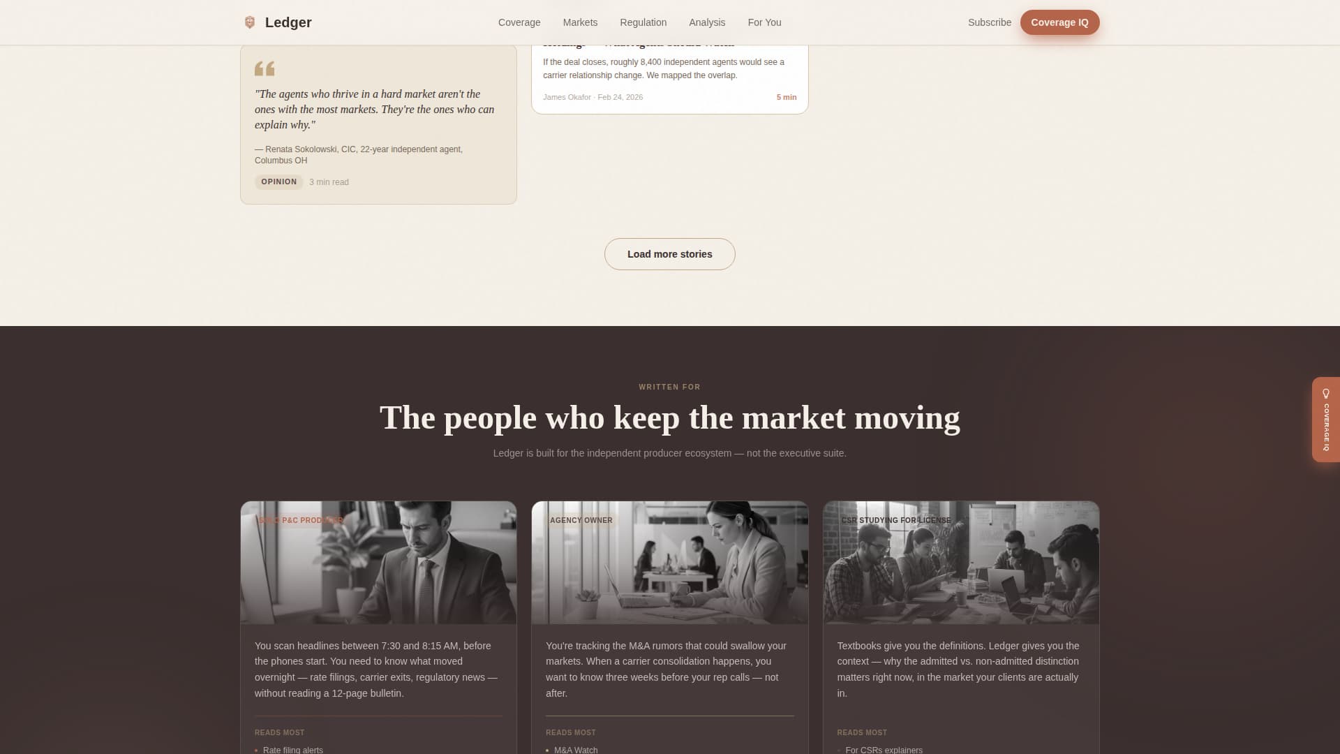 Ledger - Authoritative Insurancenews Landing Page Template
