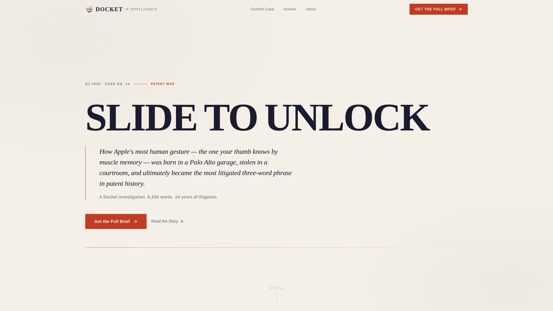 Docket - Compelling IP Law Landing Page Template