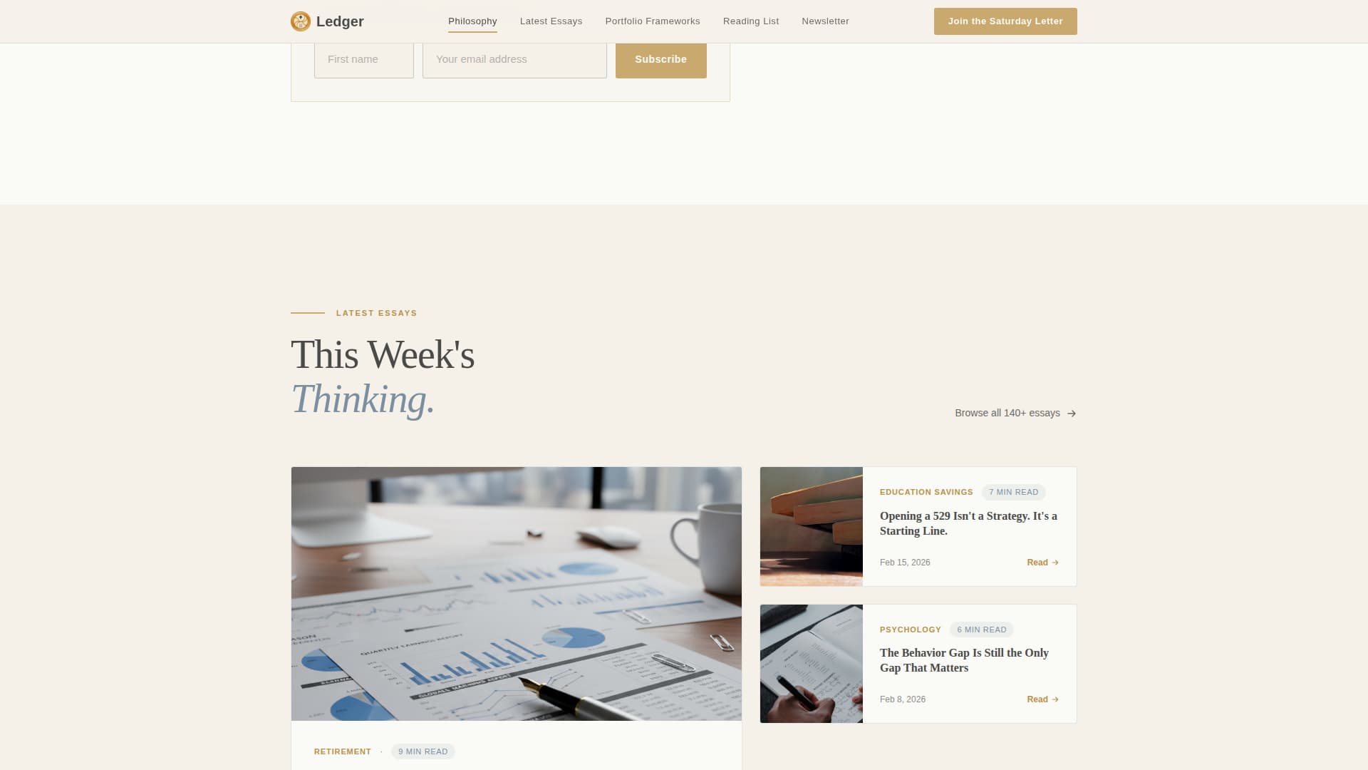 Ledger - Timeless Investing Landing Page Template