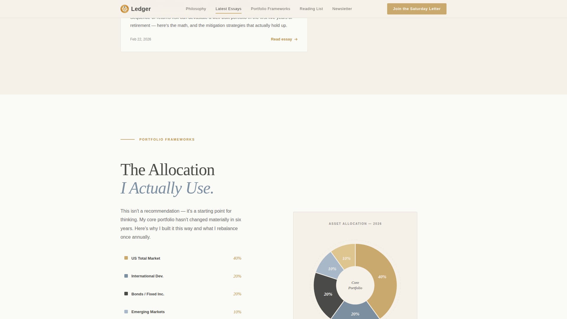 Ledger - Timeless Investing Landing Page Template