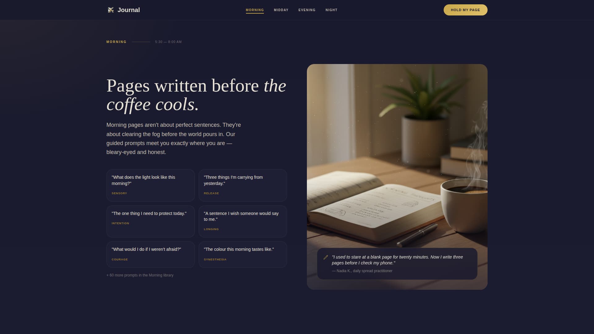 Journal - Elegant Journaling Landing Page Template