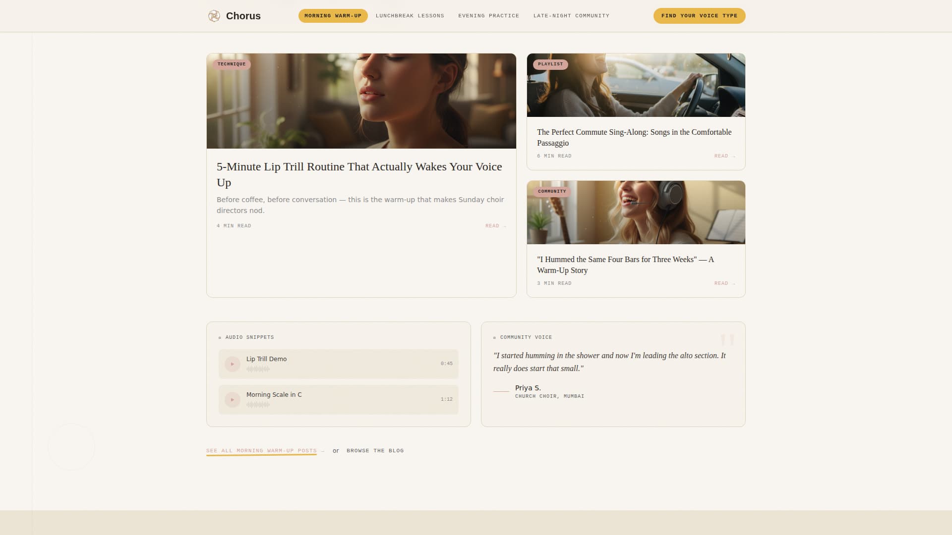 Chorus - Inspiring Singing Landing Page Template