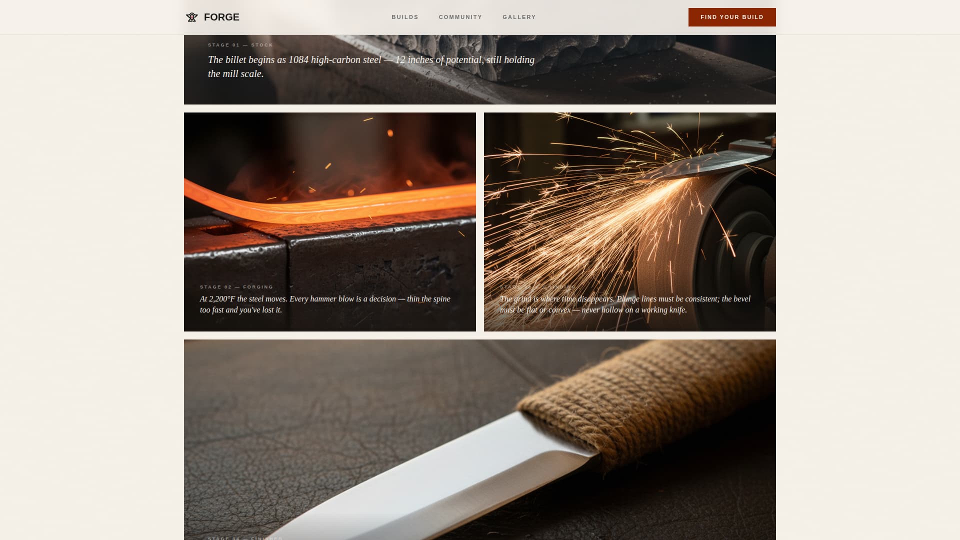 Forge - Inspiring Bladesmith Landing Page Template