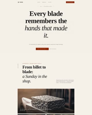 Forge - Inspiring Bladesmith Landing Page Template