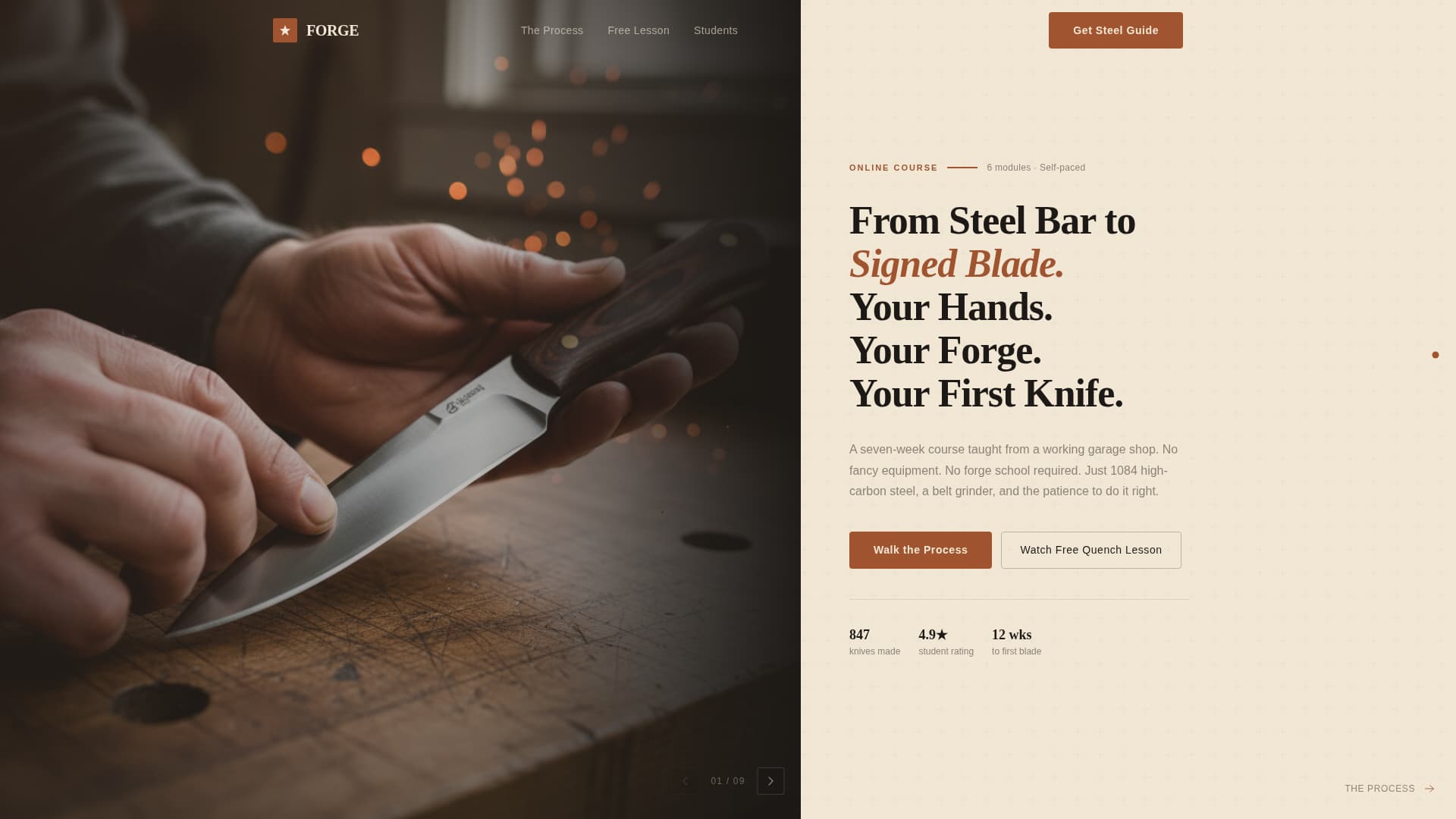 Forge - Artisan Bladesmith Landing Page Template