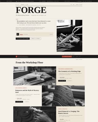 Forge - Authoritative Bladesmithing Landing Page Template