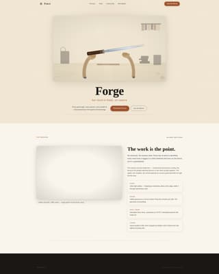 Forge - Handcrafted Bladesmith Landing Page Template
