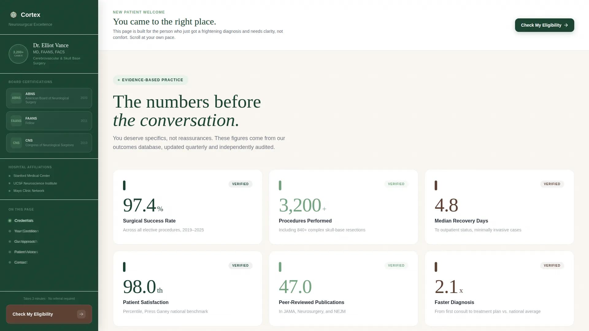 Neurosurgeon Specialist Booking Website Template