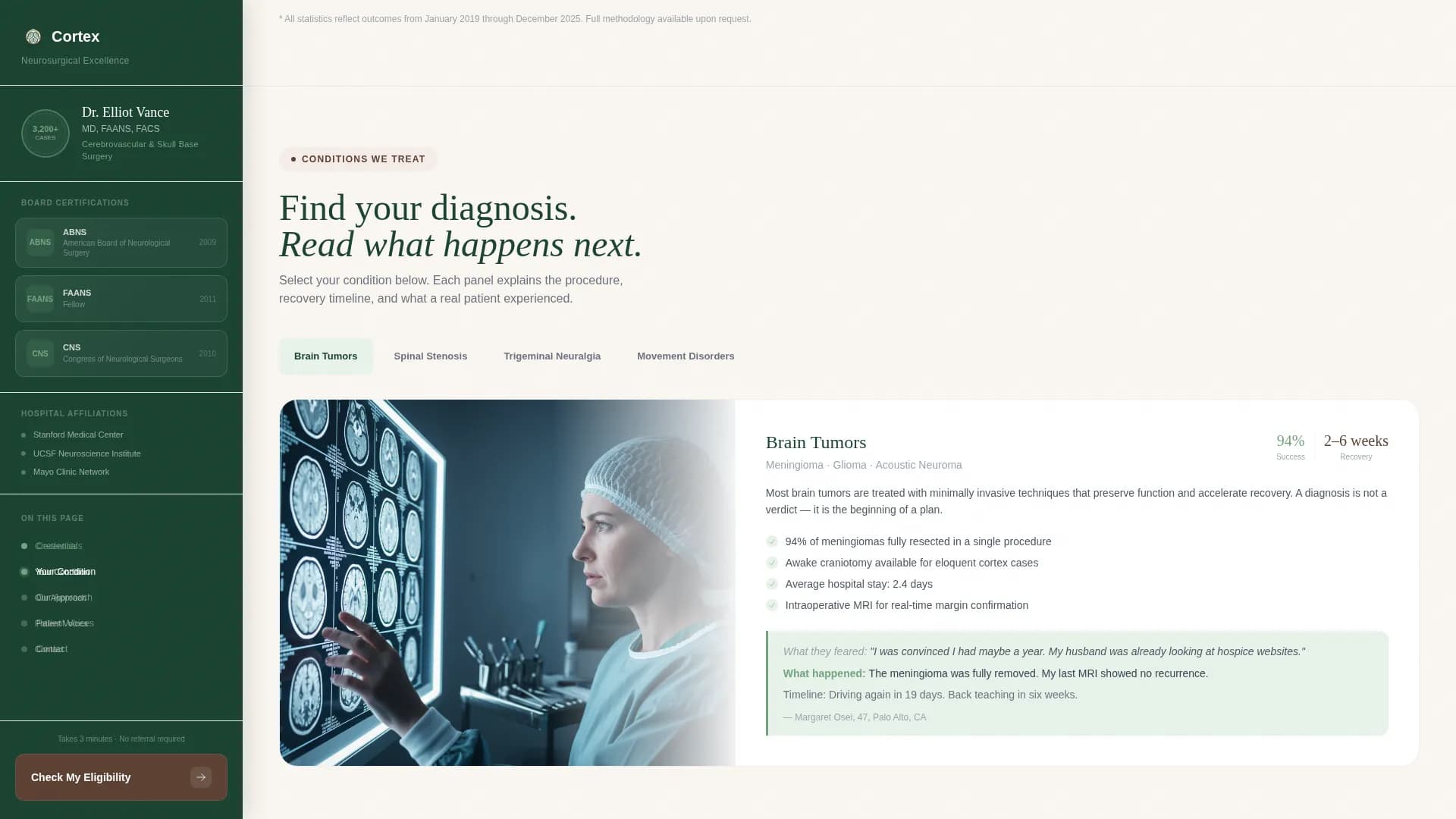 Neurosurgeon Specialist Booking Website Template