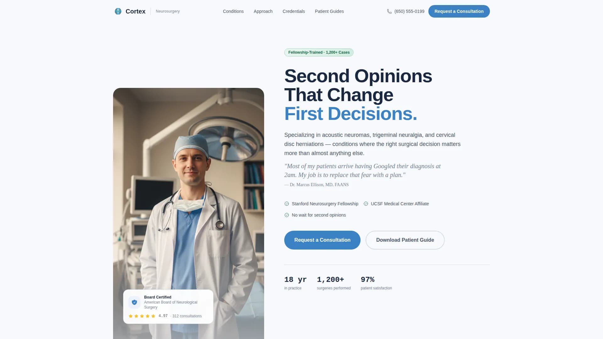 Neurosurgeon Booking Website Template