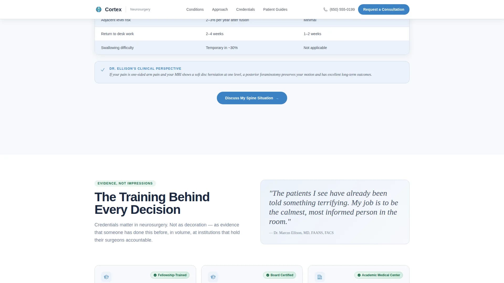 Neurosurgeon Booking Website Template