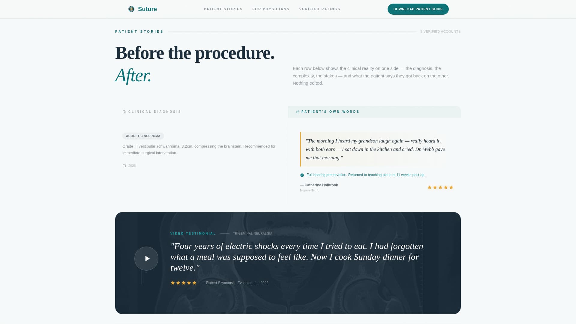 Suture - Trusted Neurosurgeon Landing Page Template