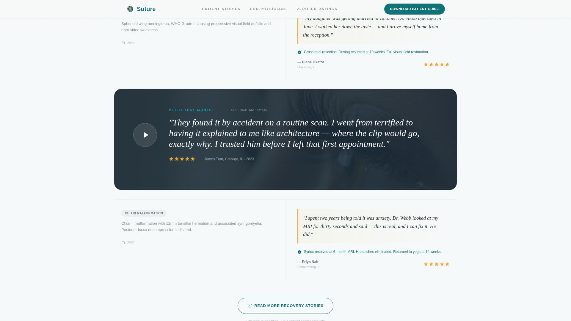 Suture - Trusted Neurosurgeon Landing Page Template