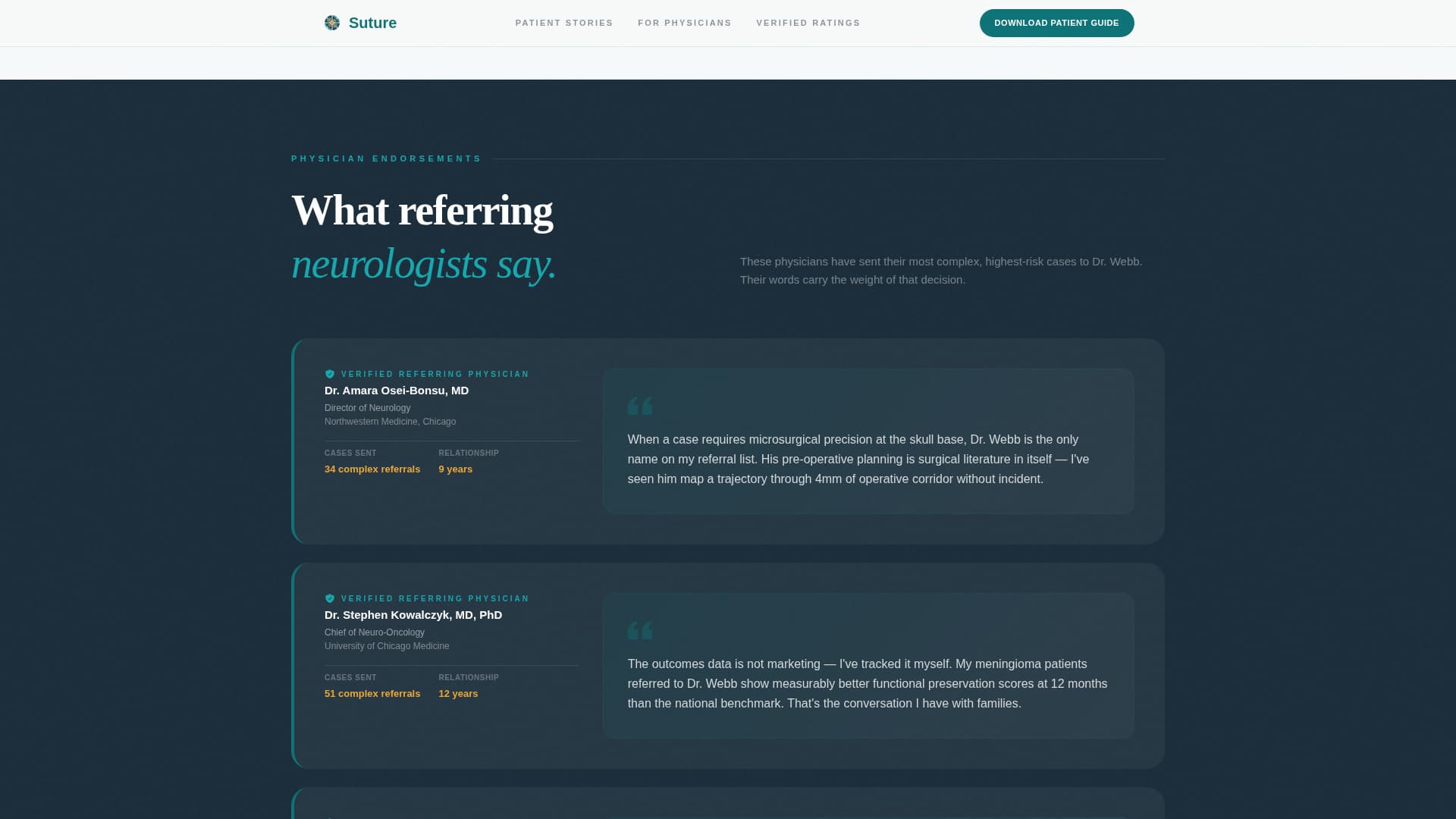 Suture - Trusted Neurosurgeon Landing Page Template