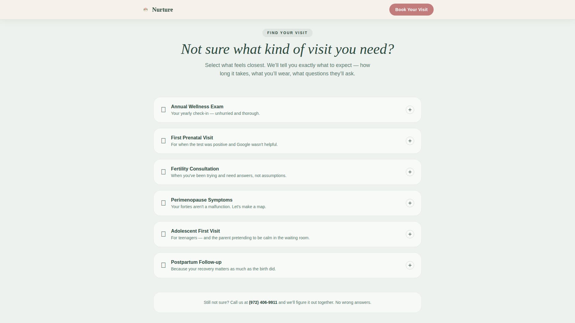 Nurture - Compassionate OB/GYN Landing Page Template
