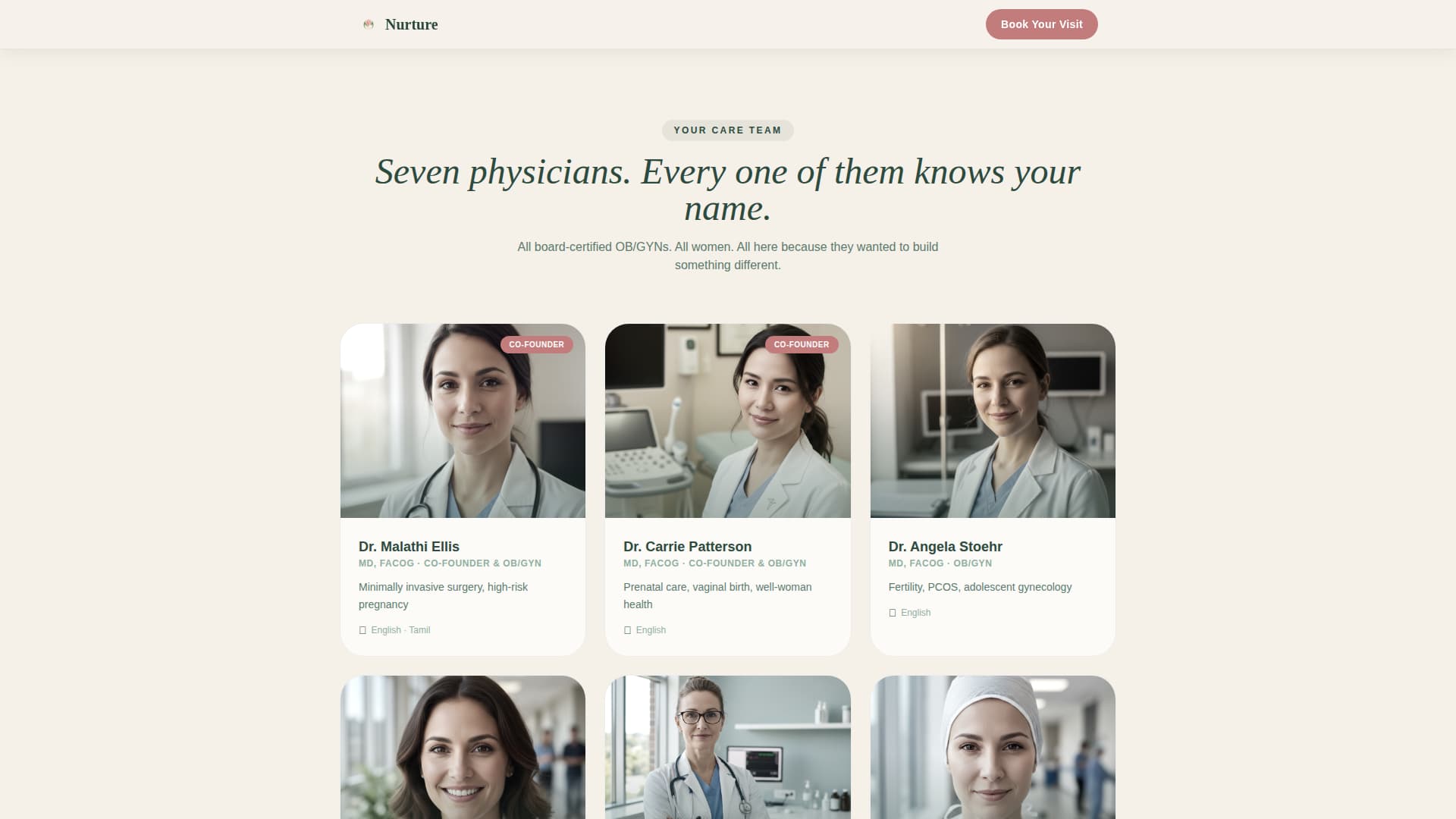 Nurture - Compassionate OB/GYN Landing Page Template