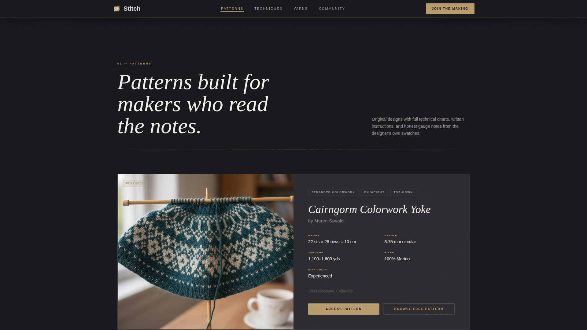 Stitch — Trusted Knitting Course Landing Page Template