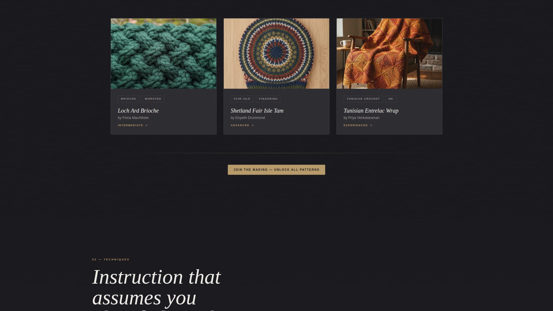 Stitch — Trusted Knitting Course Landing Page Template