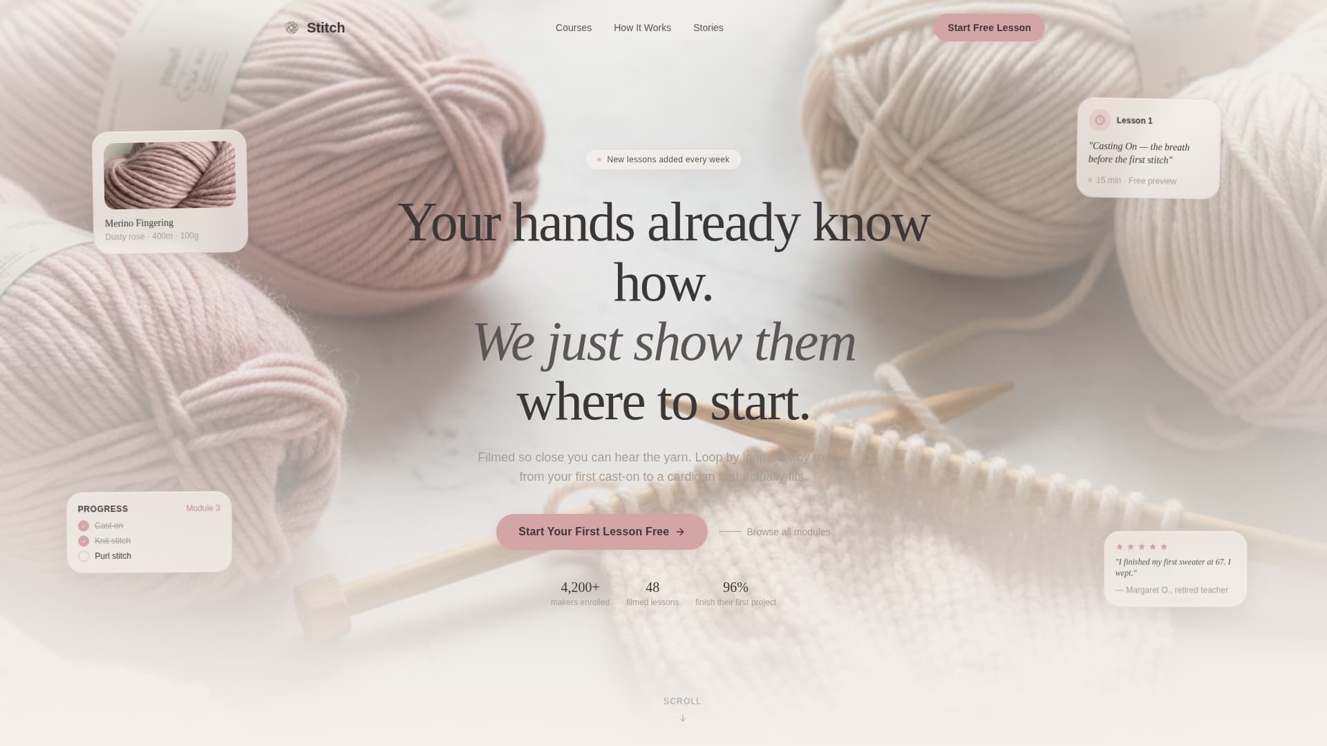 Stitch - Elegant Knitting Landing Page Template