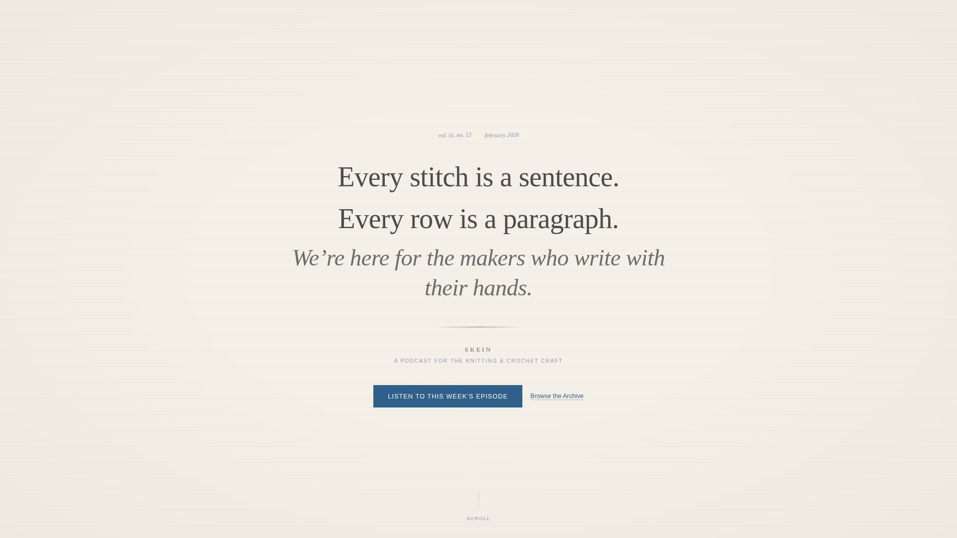 Skein - Artisan Podcast Landing Page Template