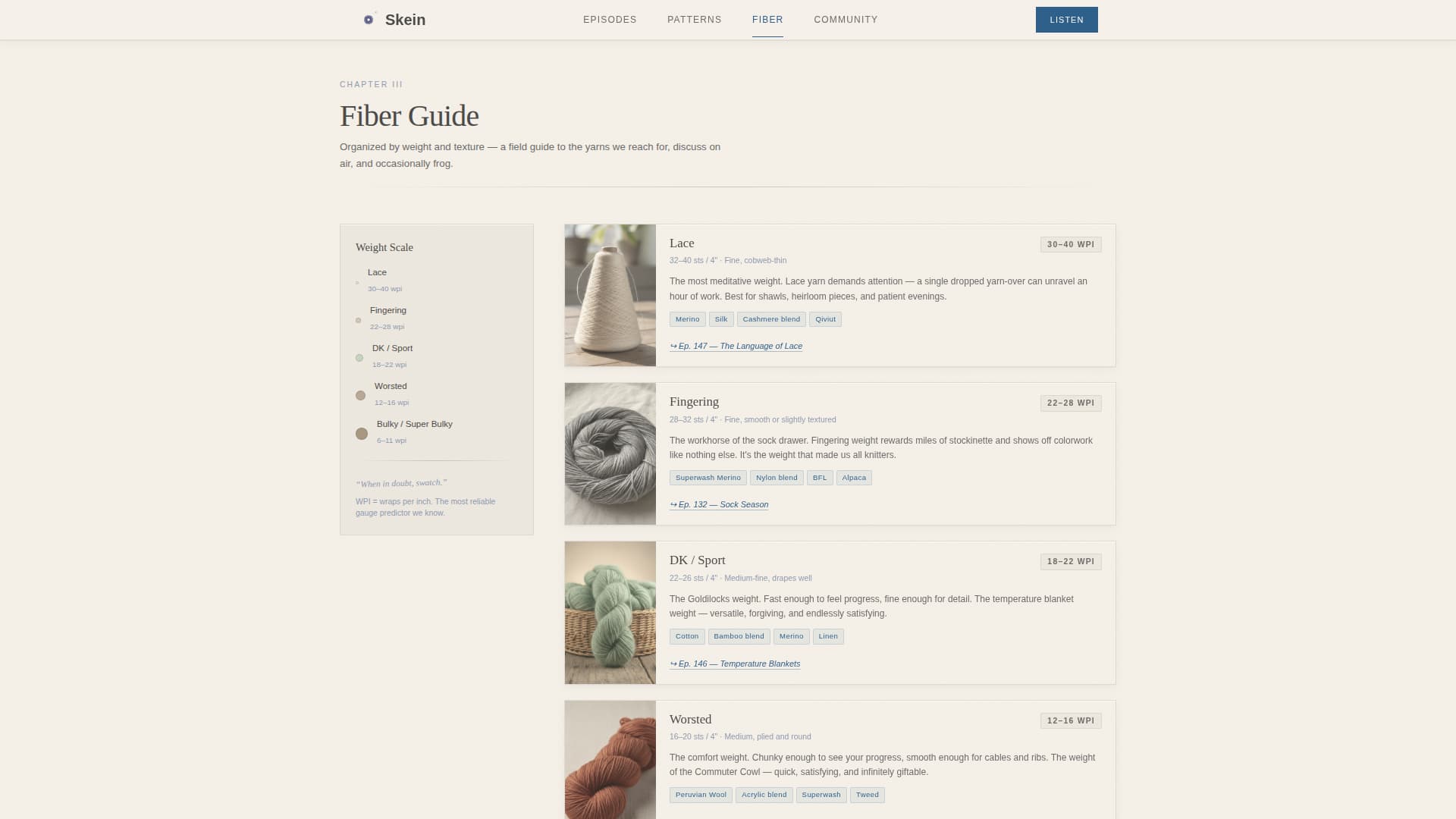 Skein - Artisan Podcast Landing Page Template